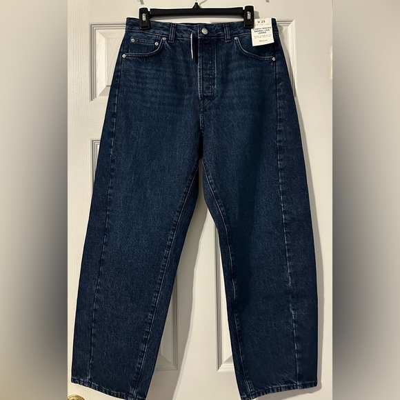 NWT! Madewell The Curvy Pieced Barrel-Leg Jean in McKinney Wash orig $148 - Picture 6 of 9